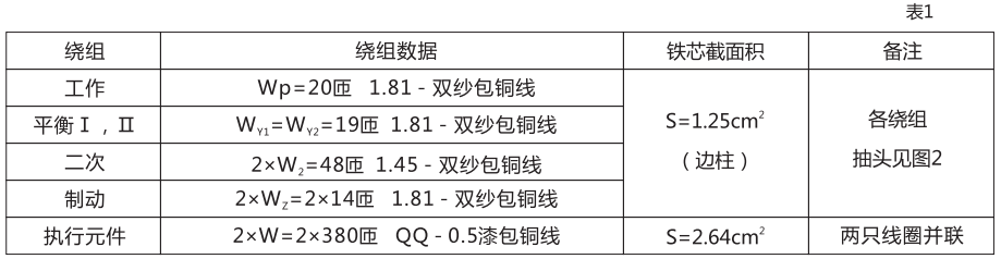 继电器的绕组见数据表