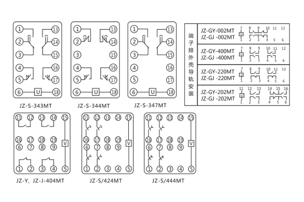 jzs444mt中间继电器型号含义及接线图上海上继科技有限公司