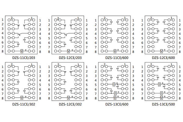 三,dzs-11ce/203延时中间继电器内部接线图及外引接线图●介质强度